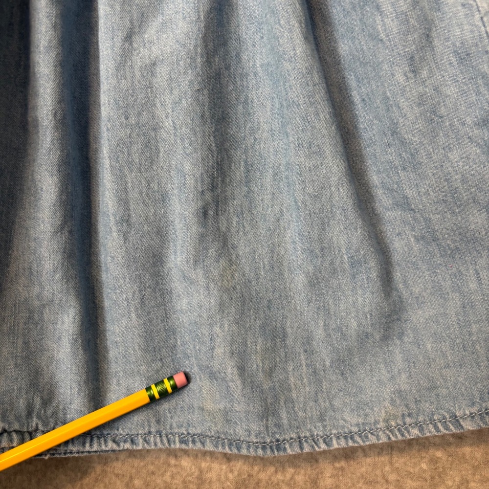 The Children's Place Girls 5/6 Chambray Smocked Dress Blue Denim Short Sleeve - Picture 8 of 8